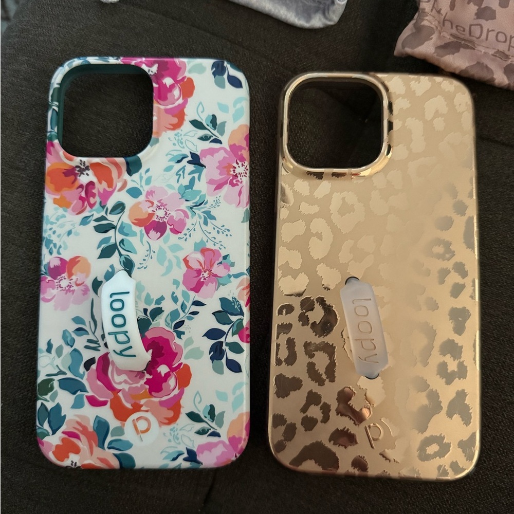 Loopy Cases Floral and Gold Leopard Phone Case Set